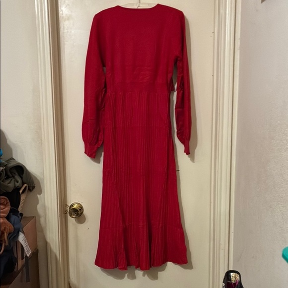 NWT Elegant Red Wrap Maternity Sweater Dress Large - Picture 5 of 6